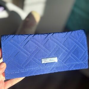 Vera Bradley Quilted Blue Wallet with Geometric Pattern